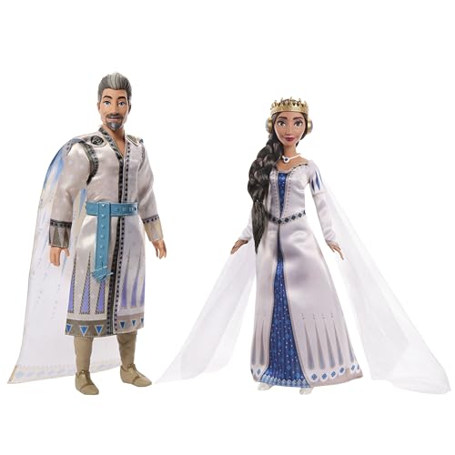 Disney Wish El Poder de los Deseos, Rey Magnífico y Reina Amaya Pack 2 muñecas con accesorios, inspirados en la película, juguete +3 años (Mattel HRC18)