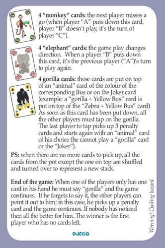 DJECO- Juegos de Cartas Gorilla, Multicolor (DJ05123)