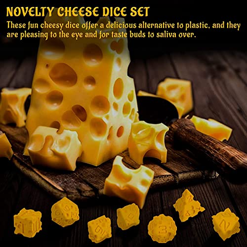 DND - Juego de 7 dados de queso impresos en 3D con temática de alimentos poliédricos, ideal para mazmorras y dragones, Pathfinder, RPG de mesa, MTG Game (DD04)
