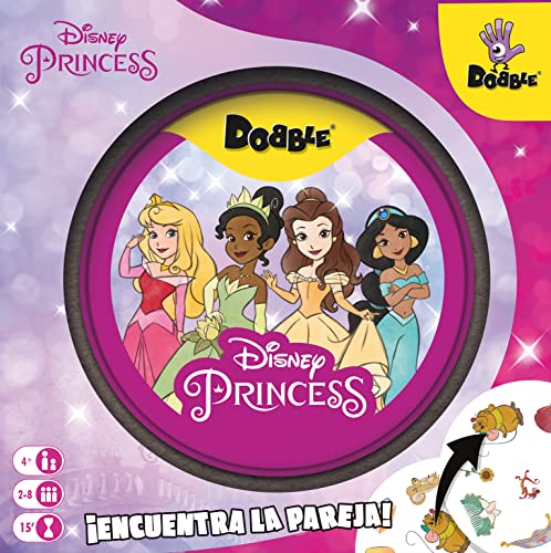 Dobble Princesas Disney - Juego de Mesa en Español [Exclusivo Amazon], para 2-8 jugadores