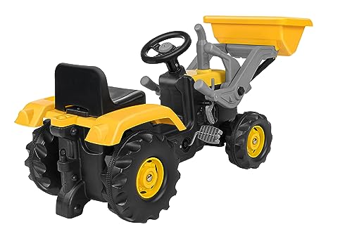 Dolu 41314 - Tractor de Pedales para niños Amarillo con Excavadora de Trabajo (113 x 53 x 45 cm)