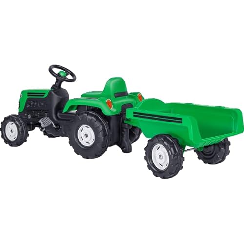 Dolu 42216 - Tractor Infantil con Remolque Verde, 144 x 52 x 45 cm