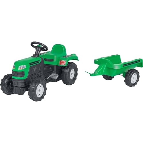 Dolu 42216 - Tractor Infantil con Remolque Verde, 144 x 52 x 45 cm