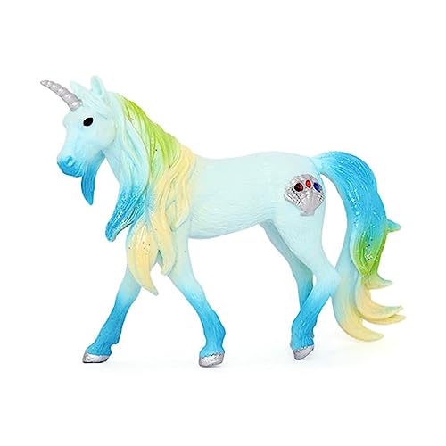 Doyomtoy Figura de Juego de Unicornio, Unicornio Arcoíris, Unicornio Modelo de Energía Mágica Criatura Sólido Unicornio de Colores Sólidos, Regalos de Cumpleaños para Niños