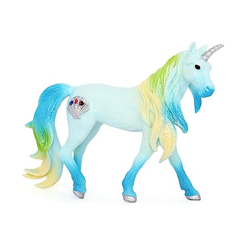 Doyomtoy Figura de Juego de Unicornio, Unicornio Arcoíris, Unicornio Modelo de Energía Mágica Criatura Sólido Unicornio de Colores Sólidos, Regalos de Cumpleaños para Niños