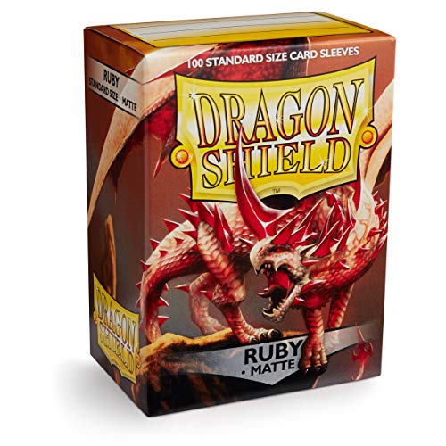Dragon Shield ART11037 Matte Standard Size Sleeves 100pk-Ruby, Multicoloured