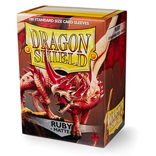 Dragon Shield ART11037 Matte Standard Size Sleeves 100pk-Ruby, Multicoloured