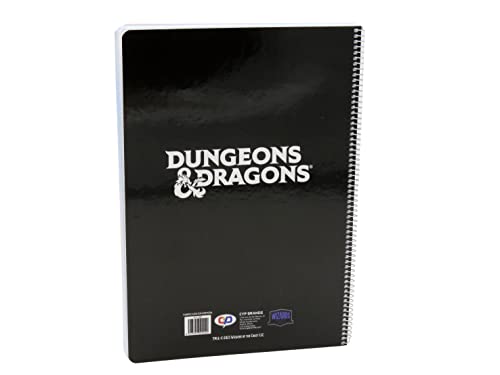 Dragones y Mazmorras- Cuaderno Folio 80 Hojas, D&D, Tapa Dura, Cuadricula 4x4 mm, Espiral, Papeleria, Multicolor, Producto Oficial (CyP Brands)