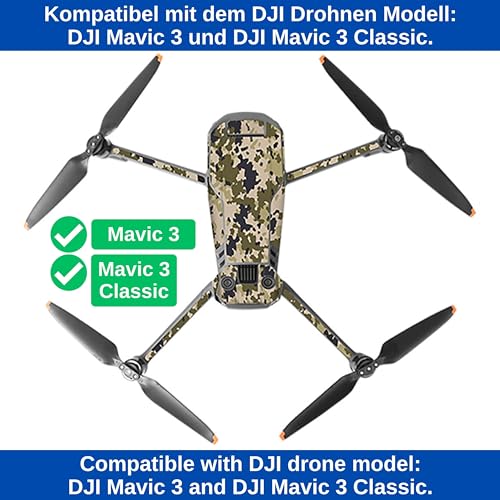 Drone Skin, 1 Set Compatible con DJI Mavic 3, DJI Mavic 3 Classic, Desert Camo Design, Adhesivo para Cara Drone, Drone, Protector de Pantalla Cara Camuflaje, Funda Exterior Pegamento
