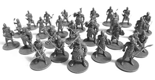 DRUNK'N DRAGON DND Guards Minis 25 miniaturas de fantasía para juegos de rol de mesa/mazmorras y dragones - Minis sin pintar - Juego de iniciación de figuras - Compatible con DND