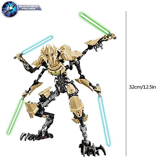 Eamily Star Wars General Grievous Anime Figuras Acción, 32cm Black Series e Imperial General Grievous Star Wars Sable Lighttrooper Estatua móvil
