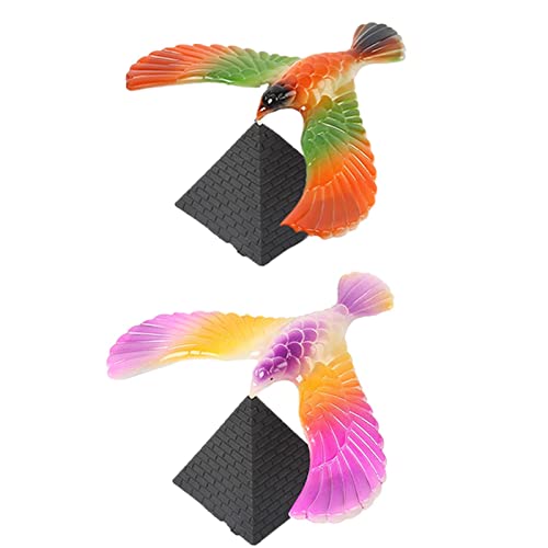 Eayoly 2 Pcs pájaro Gravedad,Equilibrio la Gravedad Las Aves con combinación pirámi| Oficina Ciencias físicas Desktop Balance Eagle para Dedo, nostálgico, Gravedad