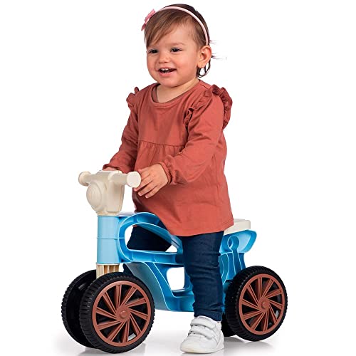 Educa Chicos - Correpasillos Mini Custom con Cuatro Ruedas para Mayor Estabilidad | Bicicleta de Equilibrio Bebe a Partir de 10 Meses, Moto Juguete Bebe 1 año | Azul (36013)