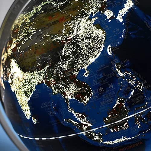 Educativa Lámpara de globo iluminada con soporte Globo terráqueo de 30 cm/12'' con LED Mapa de distribución de población iluminado por la noche, relieve elevado Niños Geográfica