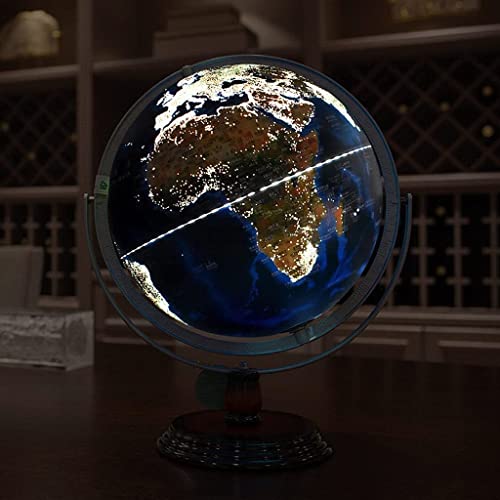 Educativa Lámpara de globo iluminada con soporte Globo terráqueo de 30 cm/12'' con LED Mapa de distribución de población iluminado por la noche, relieve elevado Niños Geográfica