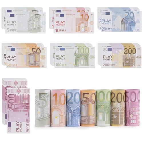 efuturetime 175 x Prop Money Copy Money Euro, Billetes Juguete, Dinero de Juguete para Niños, el Aprendizaje, Juegos, Bricolaje, Cosplay, Fiestas