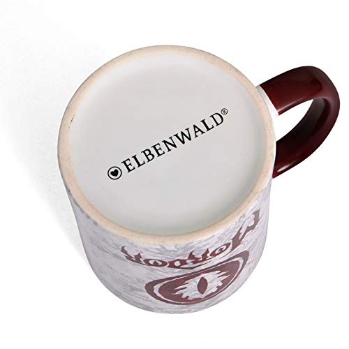 Elbenwald Lord of the Anillos Mordor de la copa con escudo de armas y tarjeta de tierra media redonda tumper cerámica 320 ml blanco