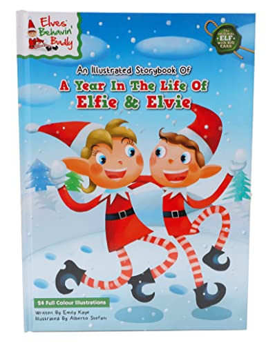 Elves Behavin' Badly Christmas Bundle – 2 x 12 Pulgadas de Pierna Larga Elf Soft Toy Elfs – Elfie & Evie & 2 x Hard Back Elf Books – Juguetes novedosos