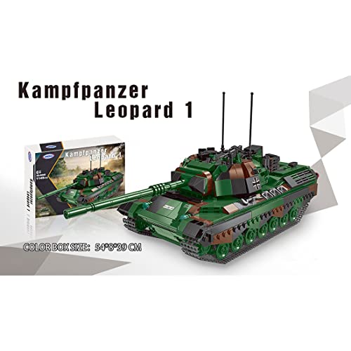 ENDOT WWII Armored Vehicle Series - Juego de bloques de tanque de combate Leopard 1, compatible con Lego, 1145 piezas