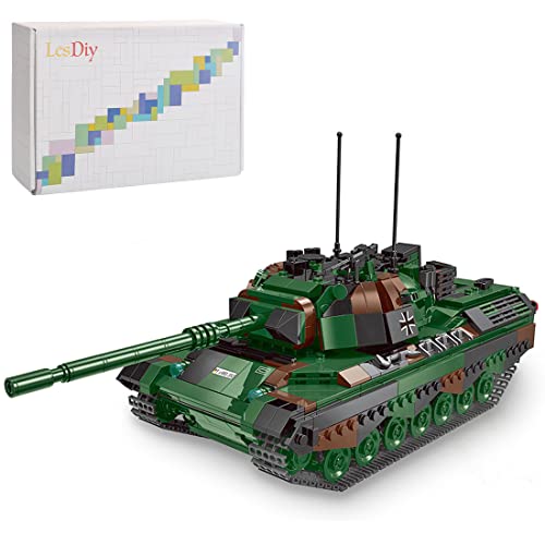 ENDOT WWII Armored Vehicle Series - Juego de bloques de tanque de combate Leopard 1, compatible con Lego, 1145 piezas