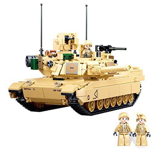 ENDOT WWII Armored Vehicle Series - Juego de bloques de tanque de combate principal Abrams, compatible con Lego, 781 piezas