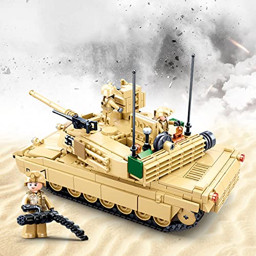 ENDOT WWII Armored Vehicle Series - Juego de bloques de tanque de combate principal Abrams, compatible con Lego, 781 piezas