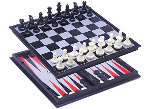 Engelhart - Juego de Viaje magnético ajedrez/Backgammon 24 cm