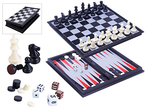 Engelhart - Juego de Viaje magnético ajedrez/Backgammon 24 cm