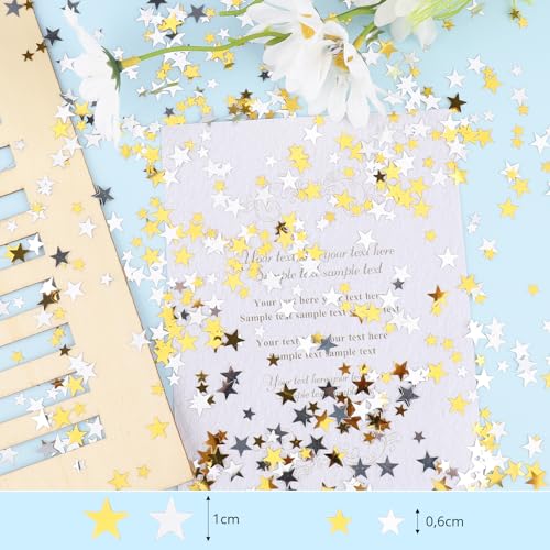 ENLACE Confeti decoración de cumpleaños 30 g oro plata estrellas