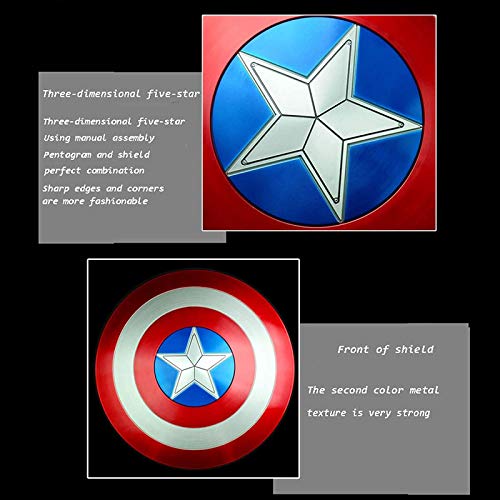 Escudo de Capitán América, Avengers Miracle Legend Series Movie Version Replicas Shield Handheld Props, tacto metálico 1: 1, Bar Decoraciones para colgar en la pared 58cm / 22.8in