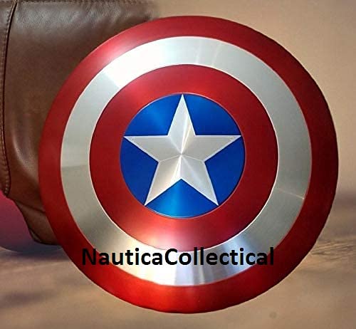 Escudo medieval de meteal MCU Capitán América 1:1, Película Prop Replica, Cosplay, Steven Rogers