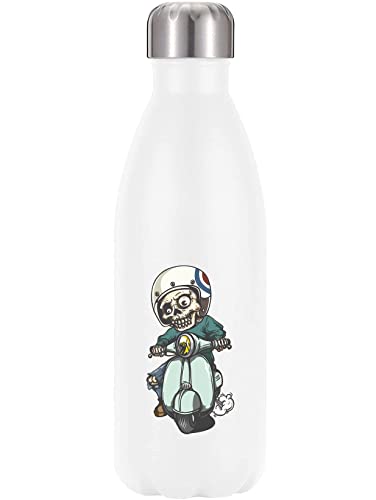 Esqueleto bicicleta Racing 350ml botella de agua estilo botella térmica acero inoxidable BPA libre termo blanco tamaño único