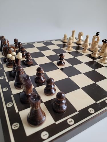 Exclusivo juego de ajedrez y mujer 2 en 1 – 35 cm x 35 cm, caja plegable y tablero de ajedrez pintado, inserto de plástico para proteger las figuras