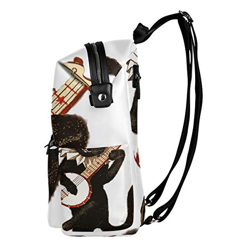 FAJRO - Mochila de Viaje con diseño de Gato Jugando al Banjo