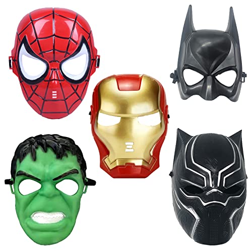 FAMILIO Máscara de los vengadores Niños Máscara de Cosplay para Hombre de Hierro Pantera Negra Hulk Batman Hombre Araña para fiesta baile de máscaras fiestas de cumpleaños Navidad Halloween