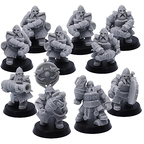 Fantasy Dwarf Firespitters Unit Miniatura 32mm Juegos de mesa Fantasía Enanos Ejército, Enanos Figura de Arma Pesada