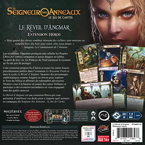 Fantasy Flight Games – El Señor de los Anillos JCE: El Despertador de Angmar – Extensión Héroe – Versión francesa