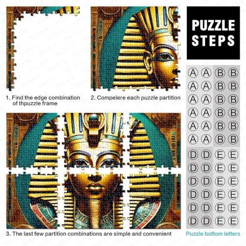 Faraón Egipcio Puzzle 3D 300 Piezas,Pirámides egipcias Puzzle,Creativo,Regalo,Entretenimiento para Adultos Y Adolescentes Mayores De 12 Años 300pcs (40x28cm)