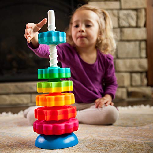 Fat Brain SpinAgain Spinning Toy, Stacking Toy for Babies, Colourful Development Toy, the First Ever Twirling Toy, Educational Toy for Girls and Boys 12 Months and Older