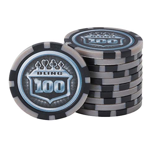 Fat Cat Bling 13,5 G Arcilla de Texas Hold 'em Poker Chip Set con Caja de Aluminio, 500 fichas de Dados de Rayas