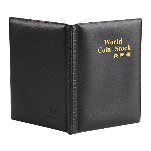 Fdit Coin Album Books, 10 Page 120 Bolsillos World Coin Stock Album Book Case Coin Holders Collection Storage Coin Collecting Holders Penny Pockets(Negro)