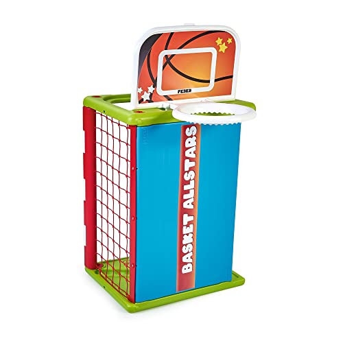 FEBER - Activity Cube 4 en 1, Cubo de Actividades, Juguete Completo, 3 Deportes: fútbol, Baloncesto y Golf, y es una Mesa, Accesorios incluídos,para fomentar la Actividad Infantil, Famosa (FEB03000)