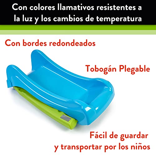 FEBER - First Slide, tobogán Infantil de tamaño pequeño y Colorido, 2 en 1, con Apertura para Manguera para Convertirse en tobogán de Agua, para niños y niñas a Partir de 1 año, Famosa (FEB04000)