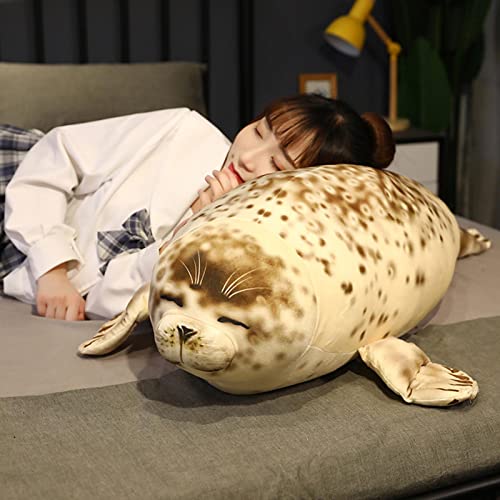Felpa de foca - Almohada de animal relleno de foca gigante linda - Cosas raras divertidas Decoración del océano - Accesorio de decoración de oficina en casa - Regalos para novios, novias y niños