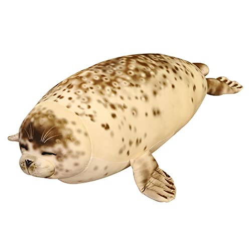 Felpa de foca - Almohada de animal relleno de foca gigante linda - Cosas raras divertidas Decoración del océano - Accesorio de decoración de oficina en casa - Regalos para novios, novias y niños
