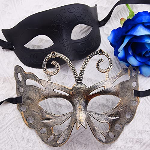FEQO 32 Piezas Máscaras Venecianas Mascarada Máscara Vintage Mascarada Antique Mascaras Media Cara Máscara Hombres Mujeres para Carnaval Halloween Disfraz