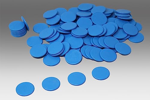 Fichas de juego azules (100 piezas) de RE-Plastic® | Fichas contadoras Fichas marcadoras ø 25 mm