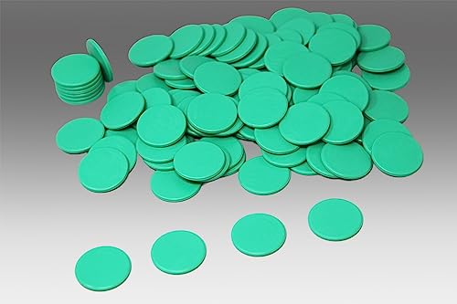 Fichas de juego verdes (100 piezas) de RE-Plastic® | Fichas contadoras Fichas marcadoras ø 25 mm