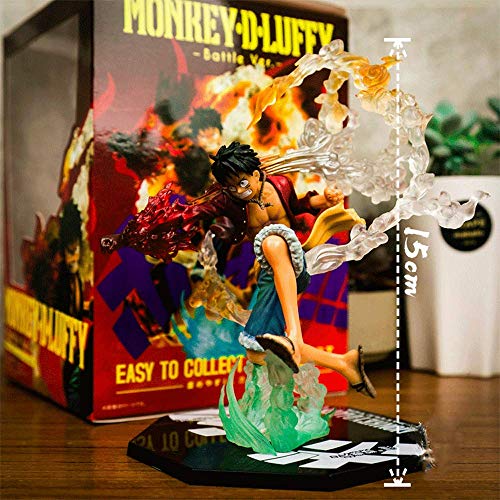 Figura Monkey D. Luffy, modelo de personaje de una pieza de 5.9 pulgadas, Luffy de puño de fuego,el quinto emperador del mar, imagen de PVC Anime Boy(para colección de decoración,regalo de cumpleaños)