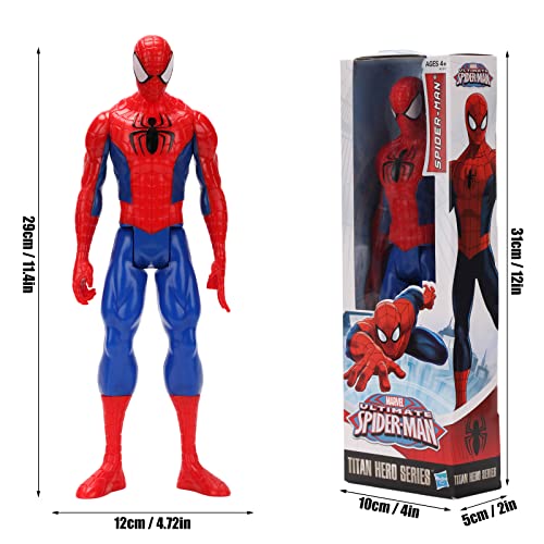 Figura Spider-Man, Marvel Titan Hero Series Spider-Man Figura de 29 cm Figuras de Acción Marvel, Spider-Man Figura, Juguetes de Spider-Man para niños a Partir de 4 años